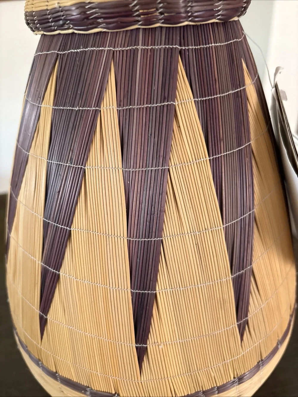 African Rwanda  Tutti Hand Woven Geometric Folk Art Basket